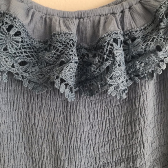 City beach Off the shoulder long womens dress-blue - Picture 3 of 7